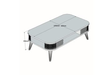Eylul Rektangulärt Soffbord 105 cm med Hyllor i Trä - Beige - Möbler - Vardagsrum - Soffbord & vardagsrumsbord - Soffbord
