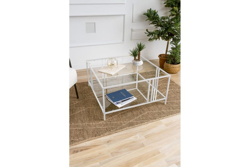 Ezer Soffbord 80 cm - Vit/Transparent - Möbler - Vardagsrum - Soffbord & vardagsrumsbord - Soffbord