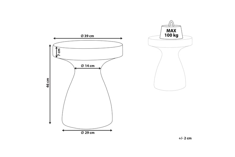 Faber Sidobord 39 cm - Vit - Möbler - Vardagsrum - Soffbord & vardagsrumsbord - Brickbord