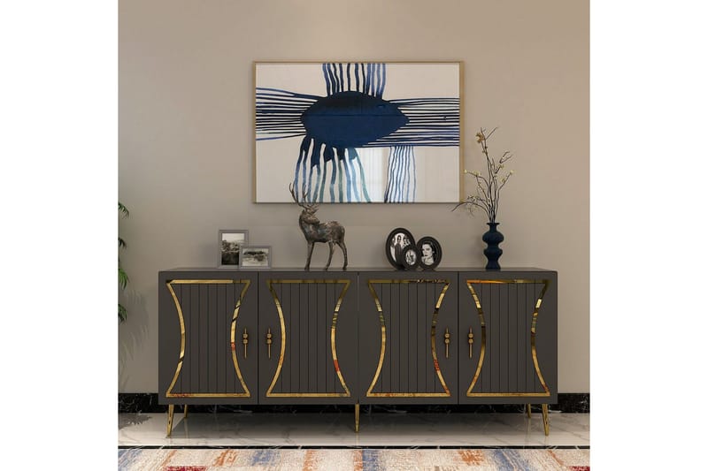 Falra Konsollbord 150 cm - Antracit/Guld - Möbler - Vardagsrum - Soffbord & vardagsrumsbord - Avlastningsbord & konsolbord