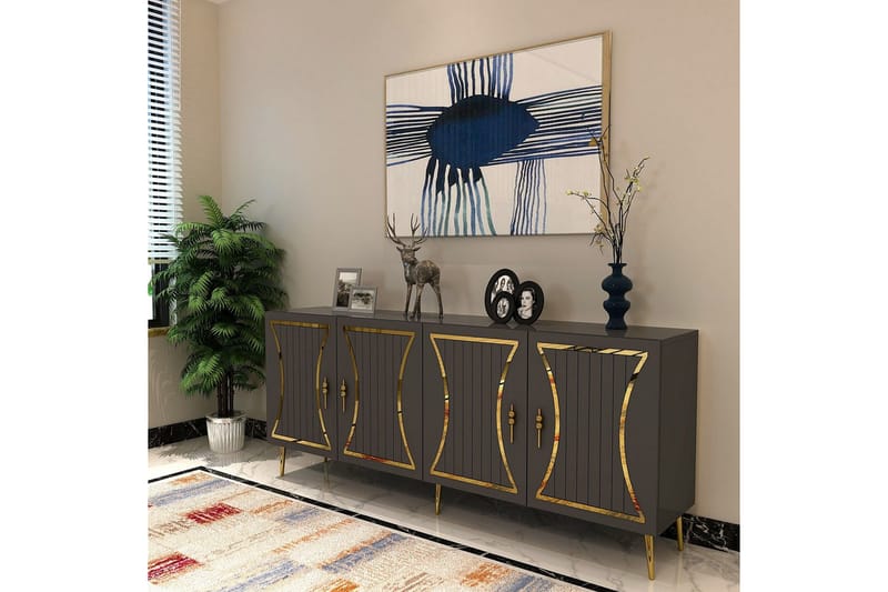 Falra Konsollbord 150 cm - Antracit/Guld - Möbler - Vardagsrum - Soffbord & vardagsrumsbord - Avlastningsbord & konsolbord