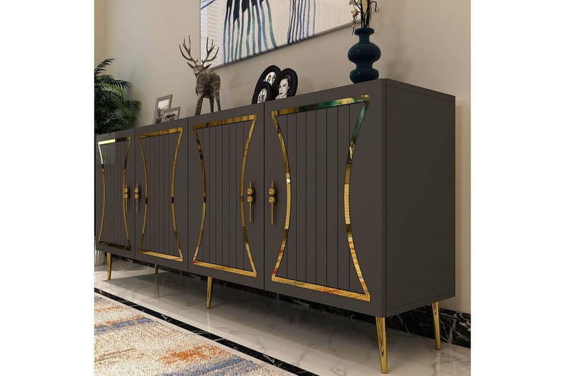 Falra Konsollbord 150 cm - Antracit/Guld - Möbler - Vardagsrum - Soffbord & vardagsrumsbord - Avlastningsbord & konsolbord