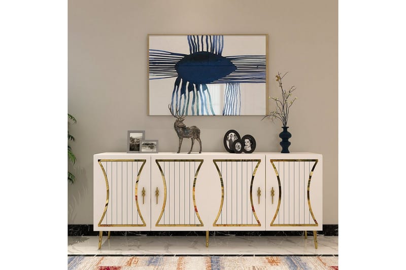 Falra Konsollbord 150 cm - Vit/Guld - Möbler - Vardagsrum - Soffbord & vardagsrumsbord - Avlastningsbord & konsolbord