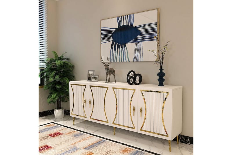 Falra Konsollbord 150 cm - Vit/Guld - Möbler - Vardagsrum - Soffbord & vardagsrumsbord - Avlastningsbord & konsolbord