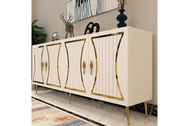 Falra Konsollbord 150 cm - Vit/Guld - Möbler - Vardagsrum - Soffbord & vardagsrumsbord - Avlastningsbord & konsolbord