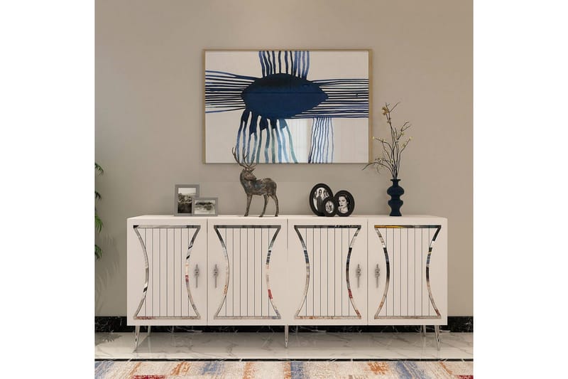 Falra Konsollbord 150 cm - Vit/Silver - Möbler - Vardagsrum - Soffbord & vardagsrumsbord - Avlastningsbord & konsolbord