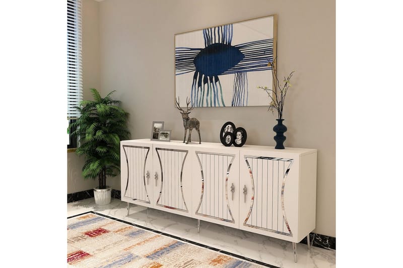 Falra Konsollbord 150 cm - Vit/Silver - Möbler - Vardagsrum - Soffbord & vardagsrumsbord - Avlastningsbord & konsolbord