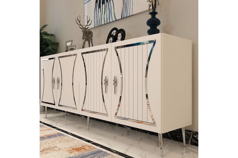 Falra Konsollbord 150 cm - Vit/Silver - Möbler - Vardagsrum - Soffbord & vardagsrumsbord - Avlastningsbord & konsolbord