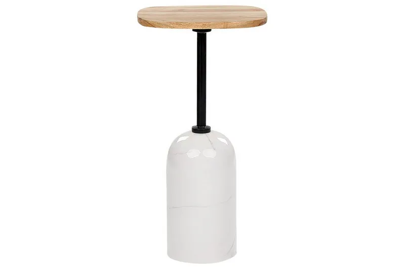 Faust Sidobord 30 cm, Vit/Ljust trä