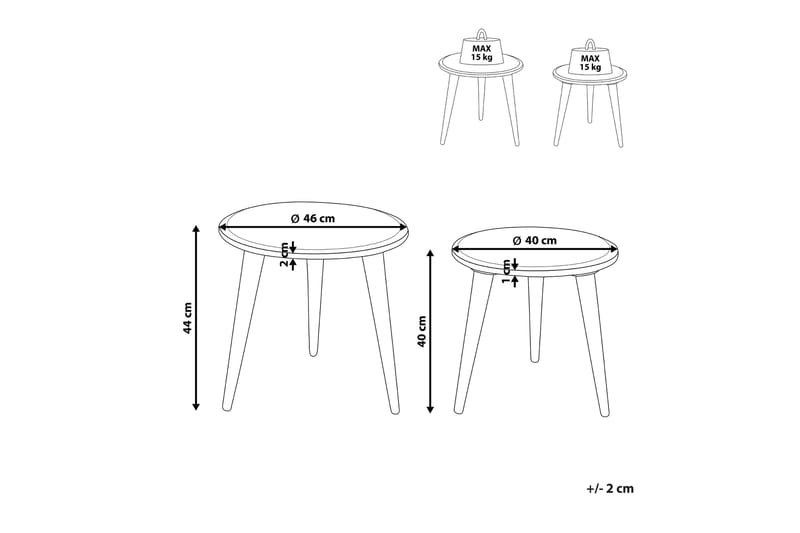 Fawn Satsbord 46 cm - Ljust trä - Möbler - Vardagsrum - Soffbord & vardagsrumsbord - Satsbord