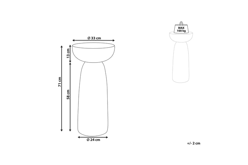 Fayanna Sidobord 33 cm - Vit - Möbler - Vardagsrum - Soffbord & vardagsrumsbord - Brickbord