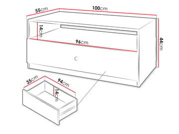 Fayric 100 cm Rektangulärt Soffbord med Lådor i Trä - Beige - Möbler - Vardagsrum - Soffbord & vardagsrumsbord - Soffbord