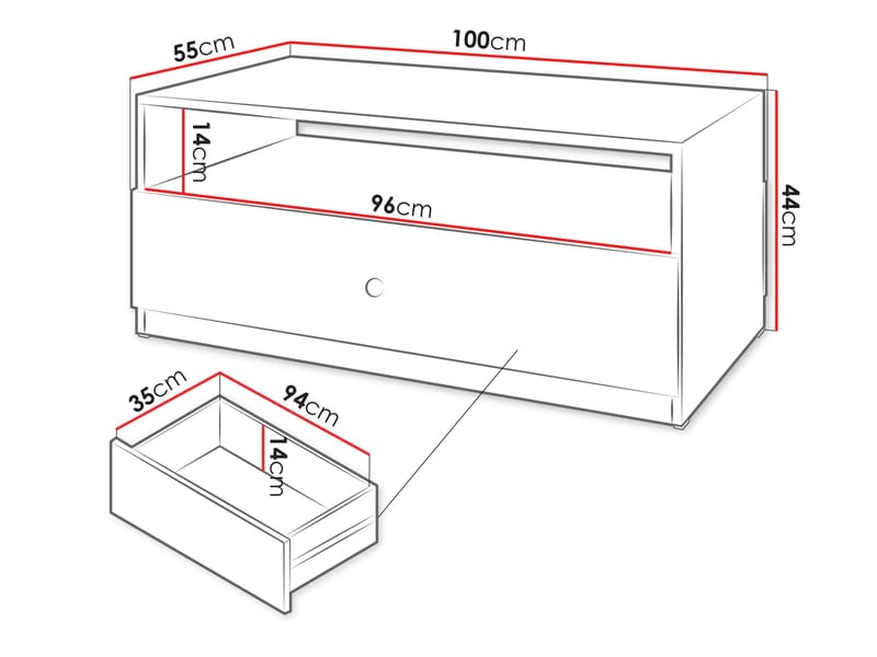 Fayric 100 cm Rektangulärt Soffbord med Lådor i Trä - Beige - Möbler - Vardagsrum - Soffbord & vardagsrumsbord - Soffbord