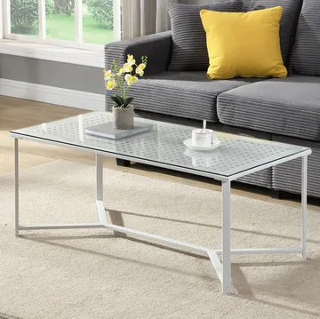 Fenara Soffbord 100 cm - Transparent och matt vit - Möbler - Vardagsrum - Soffbord & vardagsrumsbord - Soffbord