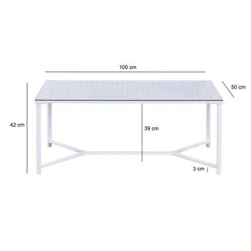 Fenara Soffbord 100 cm - Transparent och matt vit - Möbler - Vardagsrum - Soffbord & vardagsrumsbord - Soffbord