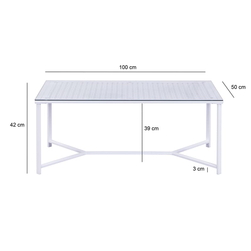 Fenara Soffbord 100 cm - Transparent och matt vit - Möbler - Vardagsrum - Soffbord & vardagsrumsbord - Soffbord