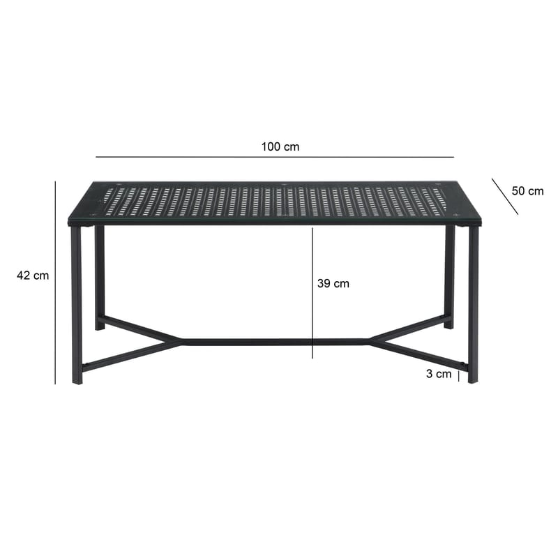 Fenara Soffbord 100 cm - Transparent och mattsvart - Möbler - Vardagsrum - Soffbord & vardagsrumsbord - Soffbord