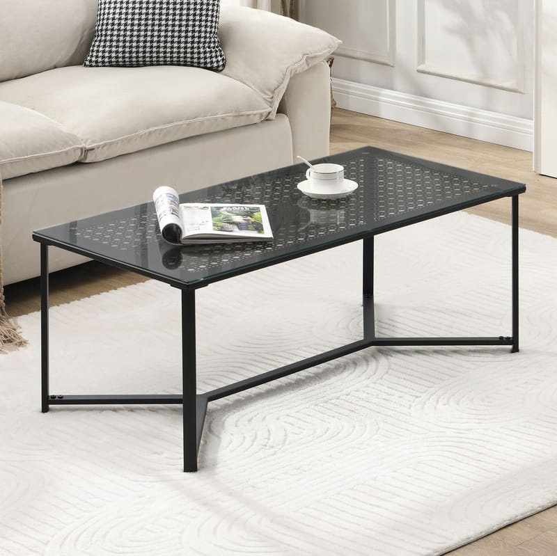 Fenara Soffbord 100 cm - Transparent och mattsvart - Möbler - Vardagsrum - Soffbord & vardagsrumsbord - Soffbord