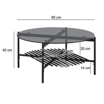 Fenela Soffbord 80 cm Rund - Rökgrå och mattsvart - Möbler - Vardagsrum - Soffbord & vardagsrumsbord - Soffbord
