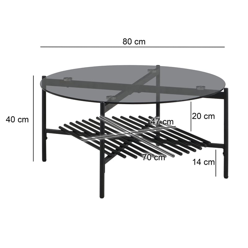 Fenela Soffbord 80 cm Rund - Rökgrå och mattsvart - Möbler - Vardagsrum - Soffbord & vardagsrumsbord - Soffbord