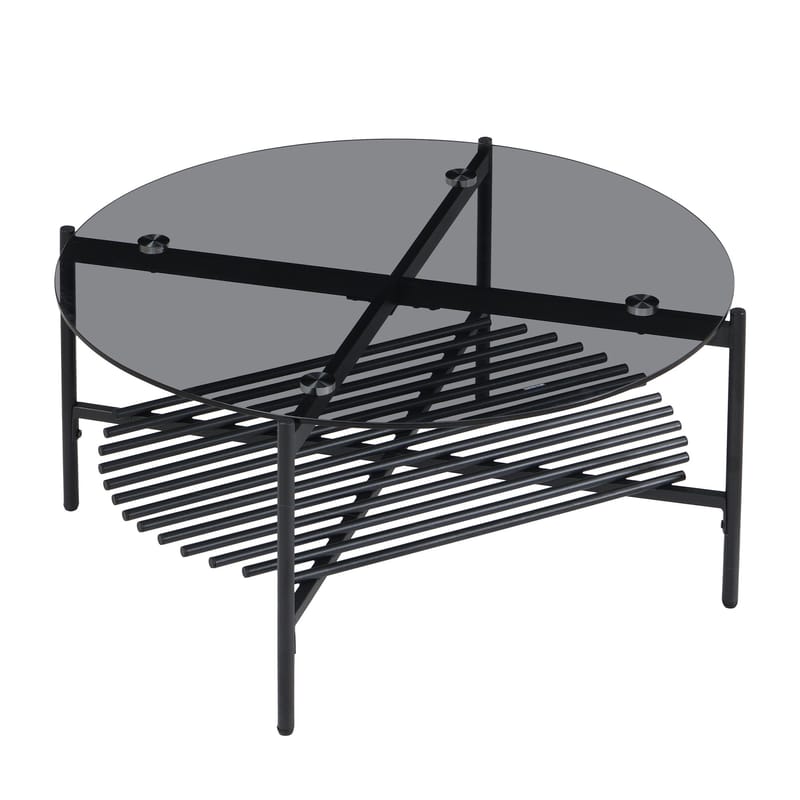 Fenela Soffbord 80 cm Rund - Rökgrå och mattsvart - Möbler - Vardagsrum - Soffbord & vardagsrumsbord - Soffbord