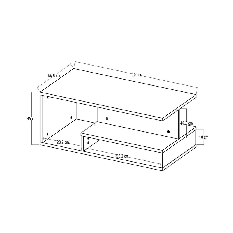 Fenlo Soffbord 90x35x44,8 cm - Vit marmor - Möbler - Vardagsrum - Soffbord & vardagsrumsbord - Soffbord