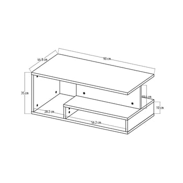 Fenlo Soffbord 90x35x44,8 cm - Vit sapphire-ek - Möbler - Vardagsrum - Soffbord & vardagsrumsbord - Soffbord