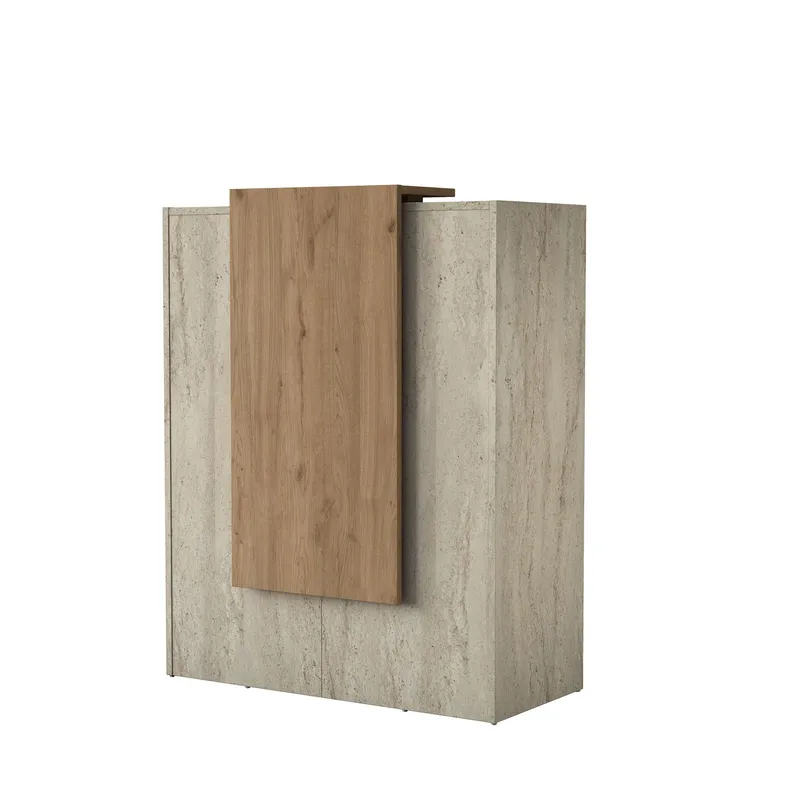 Fenvik Receptionbord 90x110x40 cm - Travertin och valnöt - Möbler - Vardagsrum - Soffbord & vardagsrumsbord - Avlastningsbord & konsolbord