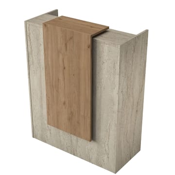 Fenvik Receptionbord 90x110x40 cm - Travertin och valnöt - Möbler - Vardagsrum - Soffbord & vardagsrumsbord - Avlastningsbord & konsolbord