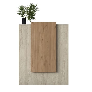 Fenvik Receptionbord 90x110x40 cm - Travertin och valnöt - Möbler - Vardagsrum - Soffbord & vardagsrumsbord - Avlastningsbord & konsolbord