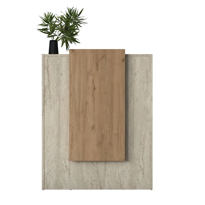 Fenvik Receptionbord 90x110x40 cm - Travertin och valnöt - Möbler - Vardagsrum - Soffbord & vardagsrumsbord - Avlastningsbord & konsolbord