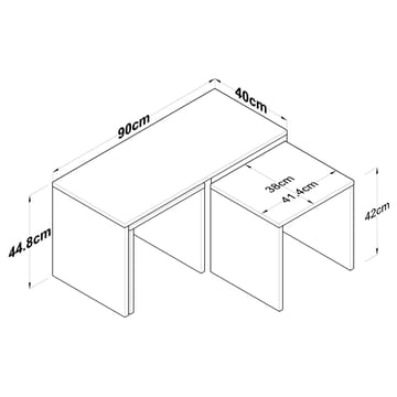 Fenvik Soffbordsset 90x44,8x40 cm - Travertin - Möbler - Vardagsrum - Soffbord & vardagsrumsbord - Soffbord