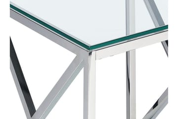 Fidelina Sidobord 45 cm - Silver/Transparent - Möbler - Vardagsrum - Soffbord & vardagsrumsbord - Brickbord