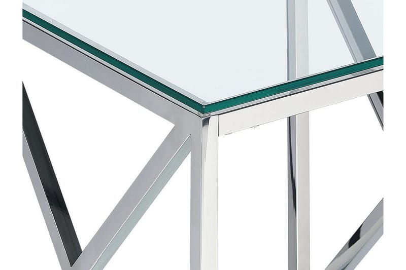 Fidelina Sidobord 45 cm - Silver/Transparent - Möbler - Vardagsrum - Soffbord & vardagsrumsbord - Brickbord