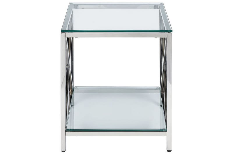Fidelina Sidobord 45 cm - Silver/Transparent - Möbler - Vardagsrum - Soffbord & vardagsrumsbord - Brickbord