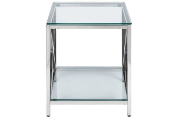 Fidelina Sidobord 45 cm - Silver/Transparent - Möbler - Vardagsrum - Soffbord & vardagsrumsbord - Brickbord