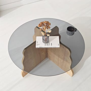 Fikret Soffbord 75 cm Rund Glas - Safir Ek Och Rökt - Möbler - Vardagsrum - Soffbord & vardagsrumsbord - Soffbord