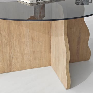 Fikret Soffbord 75 cm Rund Glas - Safir Ek Och Rökt - Möbler - Vardagsrum - Soffbord & vardagsrumsbord - Soffbord