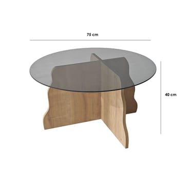 Fikret Soffbord 75 cm Rund Glas - Safir Ek Och Rökt - Möbler - Vardagsrum - Soffbord & vardagsrumsbord - Soffbord