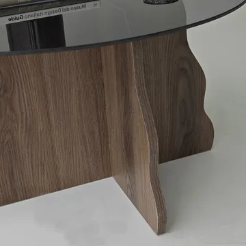 Fikret Soffbord 75 cm Rund Glas - Valnöt Och Rökt - Möbler - Vardagsrum - Soffbord & vardagsrumsbord - Soffbord