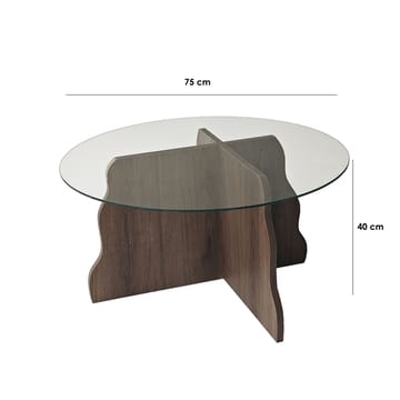 Fikret Soffbord 75 cm Rund Glas - Valnöt Och Transparent - Möbler - Vardagsrum - Soffbord & vardagsrumsbord - Soffbord