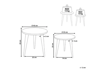 Filbert Satsbord 45 cm - Ljust trä/Vit - Möbler - Vardagsrum - Soffbord & vardagsrumsbord - Satsbord