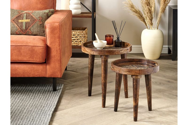 Finbar Satsbord 40 cm - Mörkt trä - Möbler - Vardagsrum - Soffbord & vardagsrumsbord - Satsbord