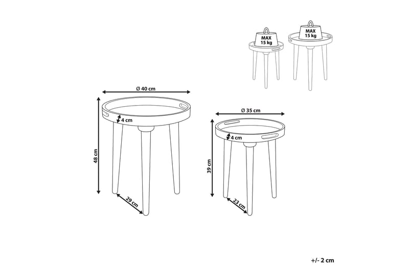 Finbar Satsbord 40 cm - Mörkt trä - Möbler - Vardagsrum - Soffbord & vardagsrumsbord - Satsbord