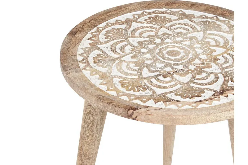 Fiorenzo Satsbord 45 cm - Ljust trä/Vit - Möbler - Vardagsrum - Soffbord & vardagsrumsbord - Satsbord