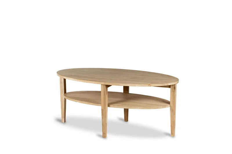 Freemont Ovalt Soffbord 120x60 cm i massivt trä, Natur