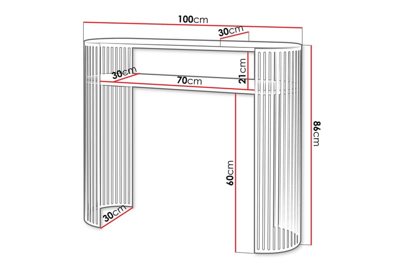 Friend Konsollbord 100 cm - Guld/Svart - Möbler - Vardagsrum - Soffbord & vardagsrumsbord - Avlastningsbord & konsolbord