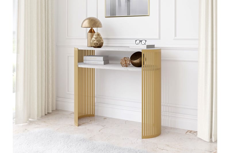 Friend Konsollbord 100 cm - Guld/Vit - Möbler - Vardagsrum - Soffbord & vardagsrumsbord - Avlastningsbord & konsolbord