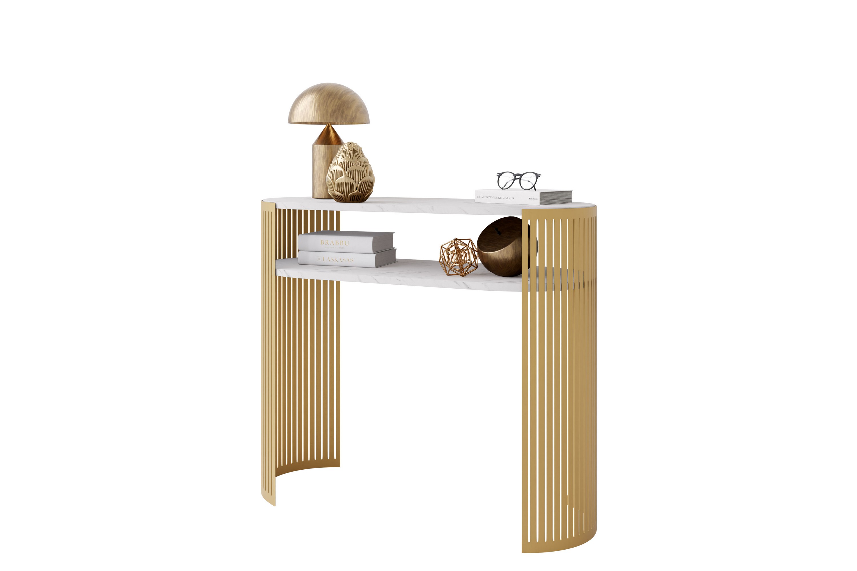 friend konsollbord 100 cm - guld/vit