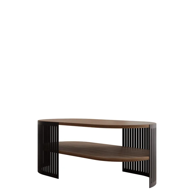 Friend soffbord 100x40 cm, Svart, valnöt